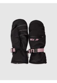 4f - 4F Rękawiczki snowboardowe Thinsulate membrana 15000 damskie - czarne M. Kolor: czarny. Materiał: materiał. Technologia: Thinsulate. Sezon: zima. Sport: snowboard #1