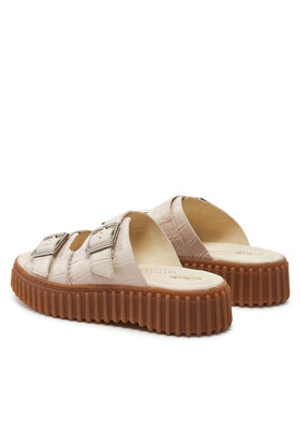 Clarks Klapki Torhill Slide 26176430 Beżowy. Kolor: beżowy. Materiał: skóra