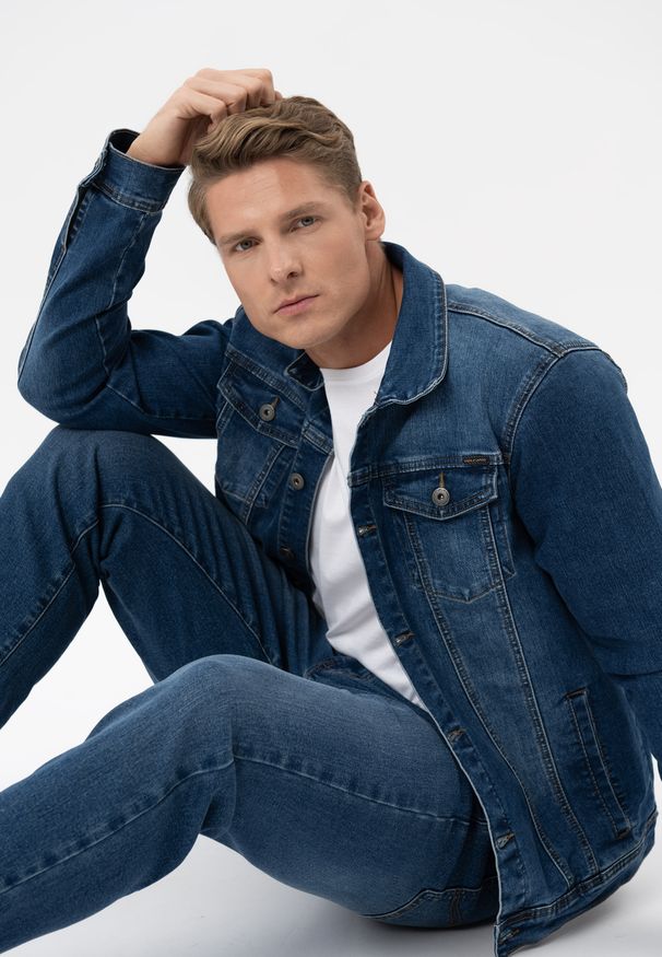 Volcano - Kurtka jeansowa J-RALF. Materiał: jeans. Styl: klasyczny