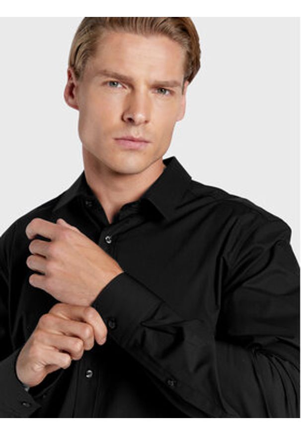 Hugo Koszula Elisha02 50479396 Czarny Slim Fit. Kolor: czarny. Materiał: bawełna