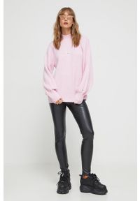 Tommy Jeans sweter damski kolor różowy z półgolfem. Kolor: różowy. Materiał: poliester, dzianina. Długość rękawa: raglanowy rękaw #3