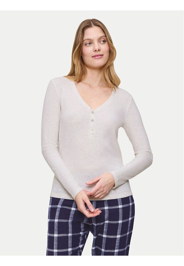 Triumph Koszulka piżamowa Mix&Match 10225031 Écru Regular Fit. Materiał: syntetyk