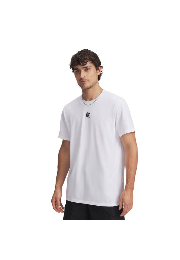 Koszulka męska Under Armour Curry Hvyweight Logo. Kolor: biały. Sport: koszykówka
