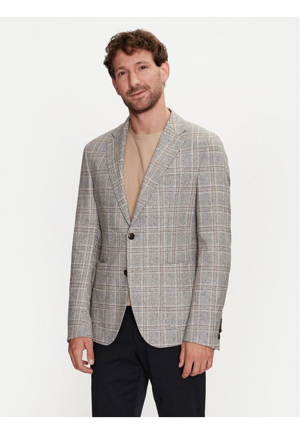 JOOP! Marynarka 17 JB-47Hoverest 30042862 Szary Slim Fit. Kolor: szary. Materiał: bawełna