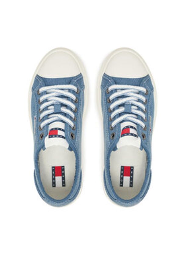 Tommy Jeans Sneakersy Tjw Foxing Flatform Lc EN0EN02736 Niebieski. Kolor: niebieski. Materiał: materiał