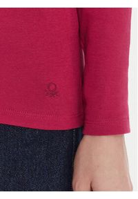 United Colors of Benetton - United Colors Of Benetton Golf 3GA2E2224 Różowy Slim Fit. Typ kołnierza: golf. Kolor: różowy. Materiał: bawełna #4