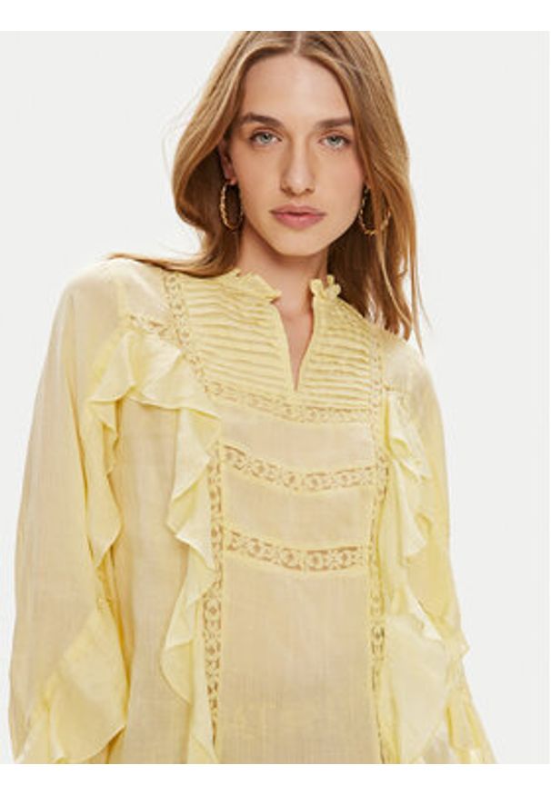 TwinSet - TWINSET Bluzka 241TP2530 Żółty Relaxed Fit. Kolor: żółty. Materiał: bawełna