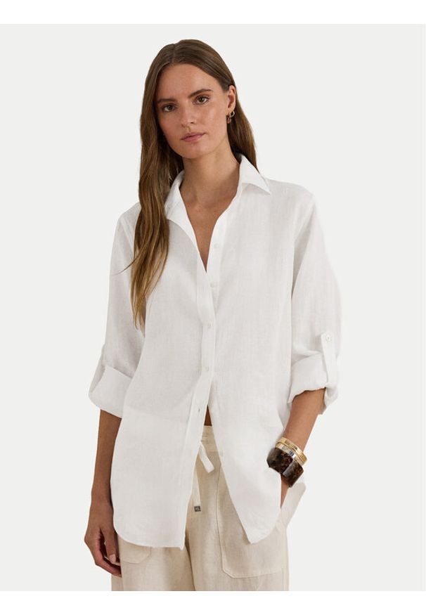 Lauren Ralph Lauren - LAUREN RALPH LAUREN Koszula 200782777001 Biały Relaxed Fit. Kolor: biały. Materiał: len