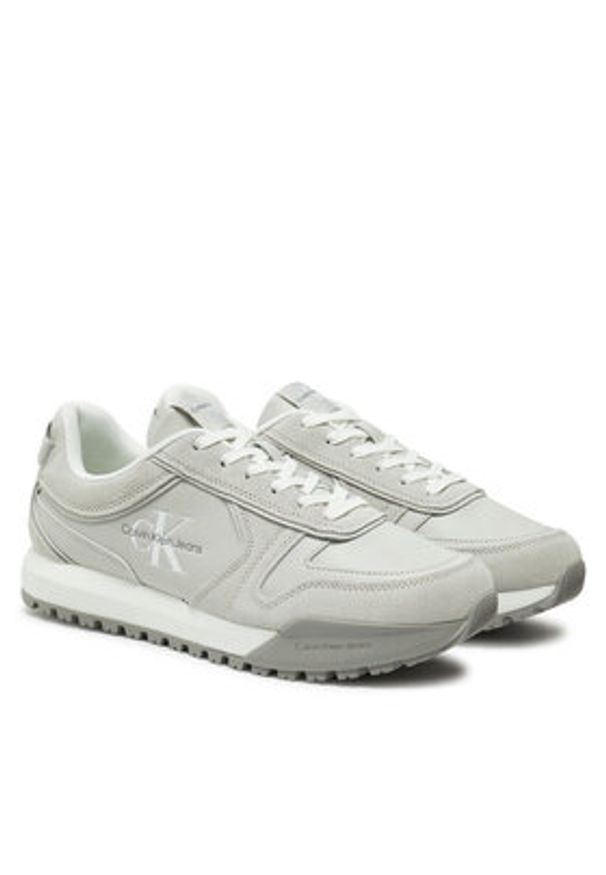 Calvin Klein Jeans Sneakersy Toothy Runner Irregular Lines YM0YM00624 Szary. Kolor: szary. Materiał: zamsz, skóra