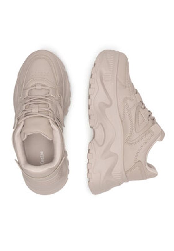 DeeZee Sneakersy LZ0893-01 Beżowy. Kolor: beżowy. Materiał: skóra