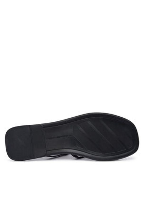 TOMMY HILFIGER - Tommy Hilfiger Sandały Flat Strappy FW0FW09220 Czarny. Kolor: czarny. Materiał: skóra