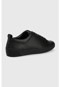 Hugo - HUGO buty skórzane Zero kolor czarny. Zapięcie: sznurówki. Kolor: czarny. Materiał: skóra. Obcas: na obcasie. Wysokość obcasa: niski