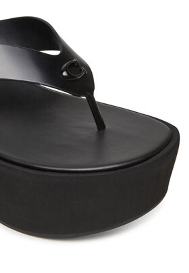 Coach Japonki Sculpted C CAR60 Czarny. Kolor: czarny. Materiał: skóra