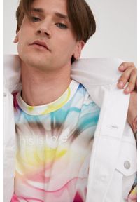 Calvin Klein Jeans bezrękawnik jeansowy J30J321576.PPYY męski kolor biały przejściowy. Kolor: biały. Długość rękawa: bez rękawów. Wzór: haft #2
