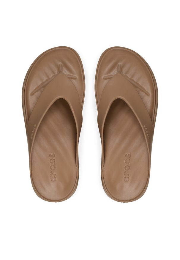 Japonki Crocs. Kolor: brązowy. Obcas: na platformie