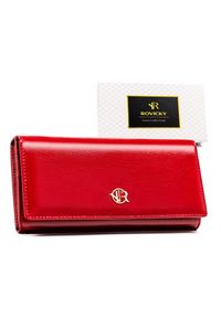Portfel damski ROVICKY RPX-27A-ML RED czerwony. Kolor: czerwony. Materiał: skóra