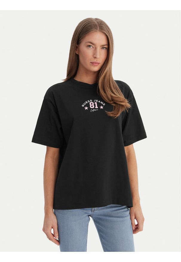 Guess T-Shirt W6RI20 K8HM0 Czarny Oversize. Kolor: czarny. Materiał: bawełna