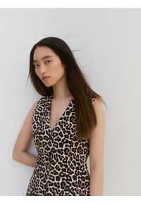 Reserved - Kamizelka z tkaniną ramia - wielobarwny. Materiał: tkanina #1