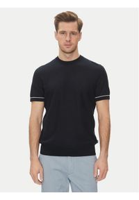 BOSS Sweter Jianfranco 50537642 Granatowy Regular Fit. Kolor: niebieski. Materiał: bawełna