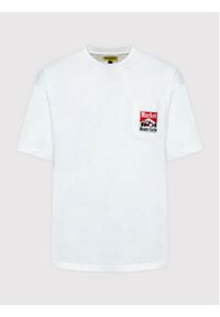 Market T-Shirt Unisex Racing Logo 399001071 Biały Relaxed Fit. Kolor: biały. Materiał: bawełna