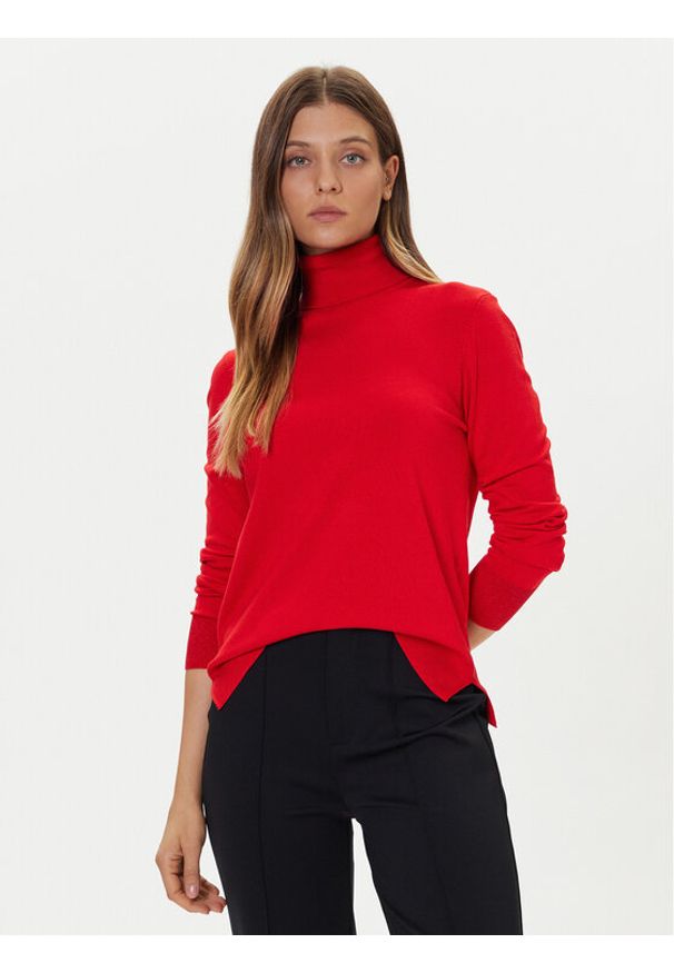 Gaudi Golf 521BD53018 Czerwony Regular Fit. Typ kołnierza: golf. Kolor: czerwony. Materiał: wiskoza