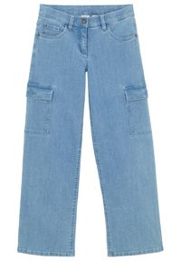 bonprix - Dżinsy dziewczęce bojówki. Kolor: niebieski #1
