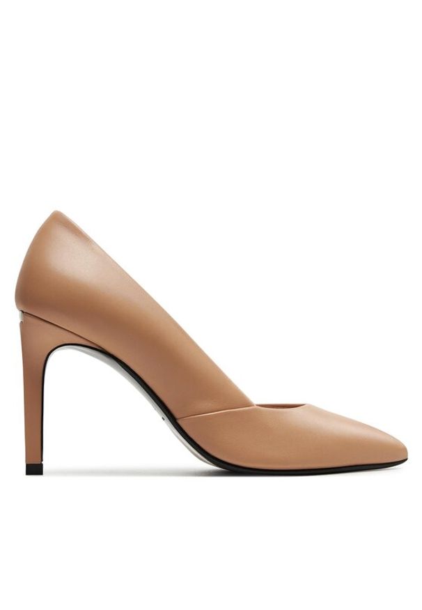 Calvin Klein Szpilki Heel Pump 90 Leather HW0HW01928 Beżowy. Kolor: beżowy. Obcas: na szpilce