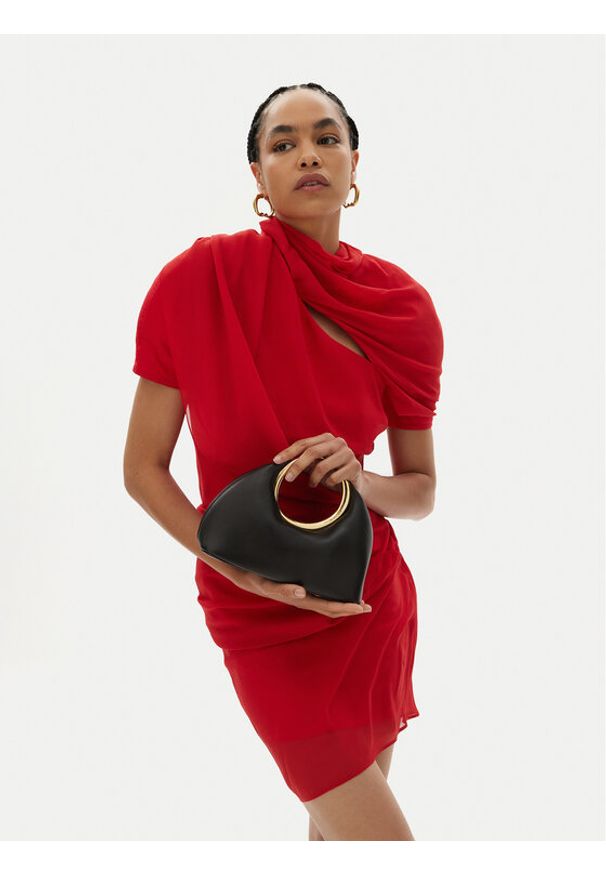 JACQUEMUS Torebka Mini ring handbag 241BA395 Czarny. Kolor: czarny. Materiał: skórzane