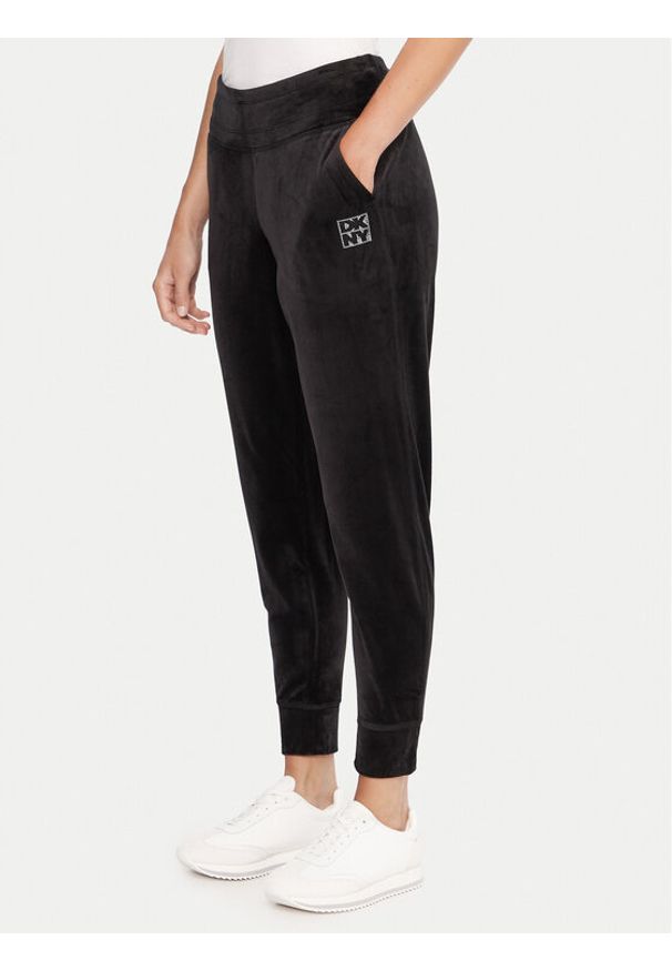 DKNY Sport Spodnie dresowe DP5P3710 Czarny Regular Fit. Kolor: czarny. Materiał: syntetyk