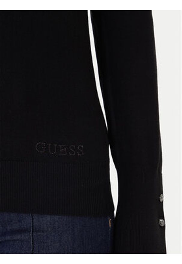 Guess Golf Paule W2BR53 Z2V62 Czarny Slim Fit. Typ kołnierza: golf. Kolor: czarny. Materiał: wiskoza