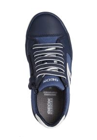 Geox buty dziecięce kolor granatowy. Nosek buta: okrągły. Zapięcie: sznurówki. Kolor: niebieski. Materiał: guma #6