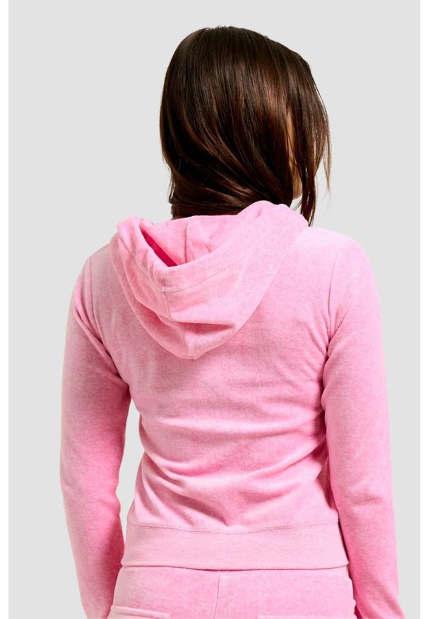 Juicy Couture - JUICY COUTURE Różowa bluza damska Robertson Hoodie, Rozmiar L. Kolor: różowy