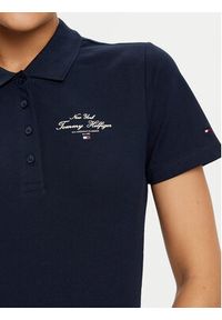 TOMMY HILFIGER - Tommy Hilfiger Polo WW0WW43930 Granatowy Slim Fit. Typ kołnierza: polo. Kolor: niebieski. Materiał: bawełna