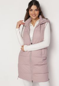 Born2be - Ciemnoróżowa Pikowana Kamizelka z Kapturem i Obustronnym Suwakiem Trilasa. Typ kołnierza: kaptur. Kolor: różowy. Styl: elegancki #5