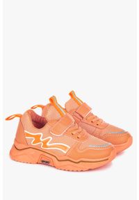 Casu - Pomarańczowe buty sportowe na rzep casu 3/3/21/m. Zapięcie: rzepy. Kolor: pomarańczowy