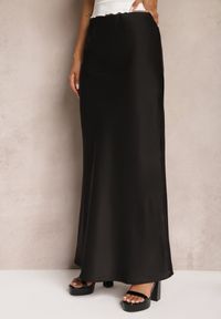 Renee - Czarna Satynowa Spódnica Maxi High Waist Formia. Stan: podwyższony. Kolor: czarny. Materiał: satyna #4