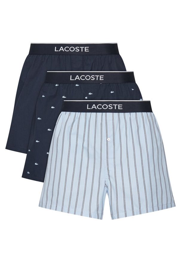 Lacoste Komplet 3 par bokserek 7H1283 Granatowy. Kolor: niebieski. Materiał: bawełna