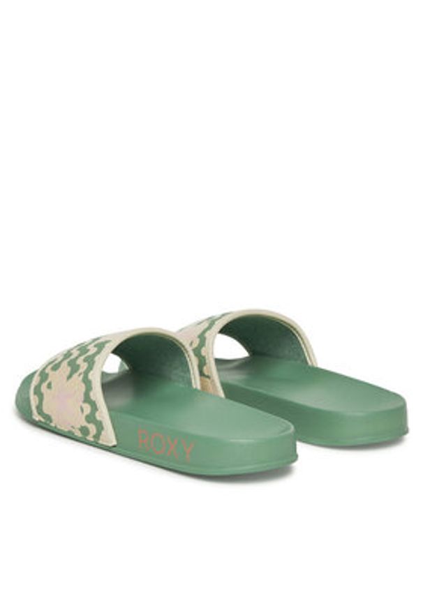 Roxy Klapki ARJL100909 Zielony. Kolor: zielony. Materiał: skóra