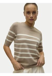 Vero Moda Sweter Saba 10306829 Beżowy Regular Fit. Kolor: beżowy. Materiał: syntetyk #5