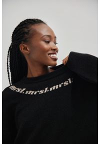 Marsala - Wełniany sweter w kolorze DEEP BLACK - MERINO -M/L. Okazja: na co dzień. Materiał: wełna. Długość: długie. Styl: casual, elegancki #1