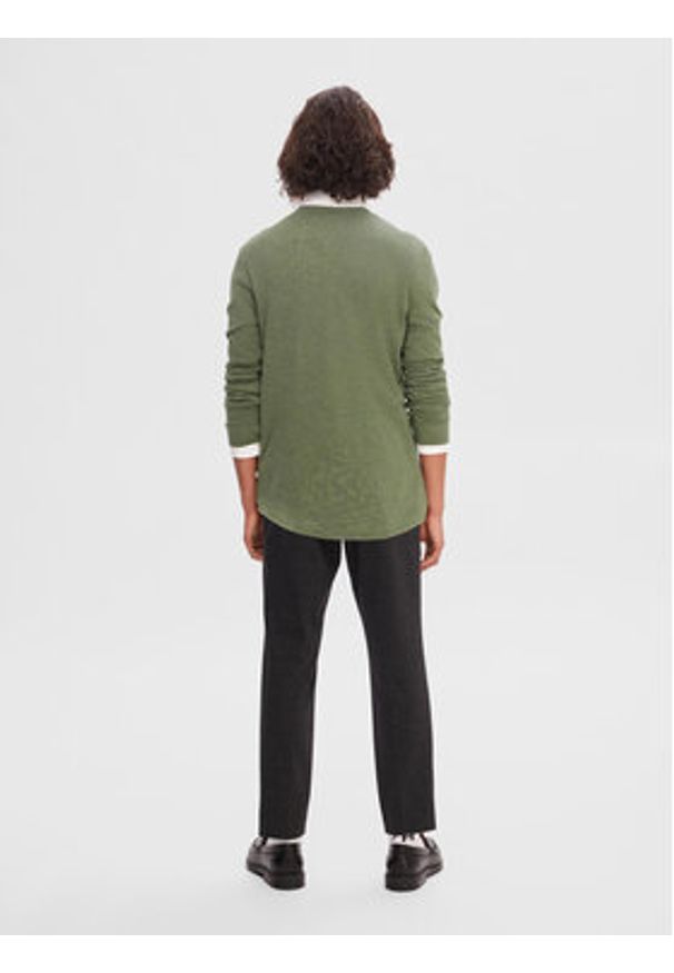 Selected Homme Sweter 16079774 Zielony Regular Fit. Kolor: zielony. Materiał: bawełna, lyocell