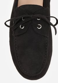 Renee - Czarne Mokasyny VICES z Wkładką ze Skóry Naturalnej ze Sznurowaniem Nairis. Nosek buta: okrągły. Zapięcie: sznurówki. Kolor: czarny. Materiał: skóra. Obcas: na obcasie. Wysokość obcasa: niski #3