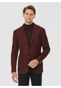 Pako Lorente - PAKO LORENTE – Brązowa gładka marynarka męska. Kolor: brązowy. Materiał: poliester, elastan, wiskoza. Wzór: gładki. Sezon: jesień #1