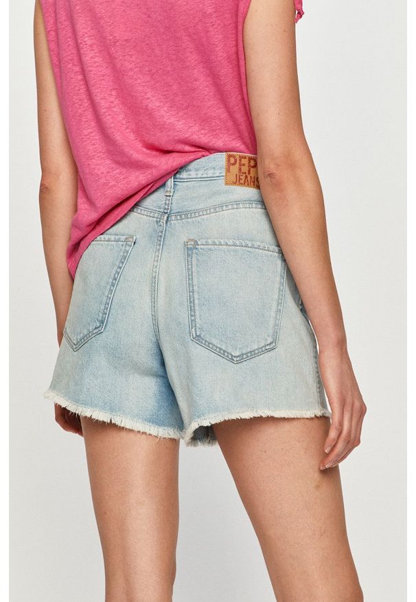 Pepe Jeans - Szorty jeansowe Rachel. Okazja: na co dzień. Kolor: niebieski. Materiał: bawełna. Styl: casual