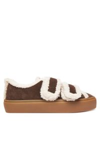 Inuikii Sneakersy Shearling Low Velcro 1001.001.0231 Brązowy. Kolor: brązowy. Materiał: zamsz, skóra