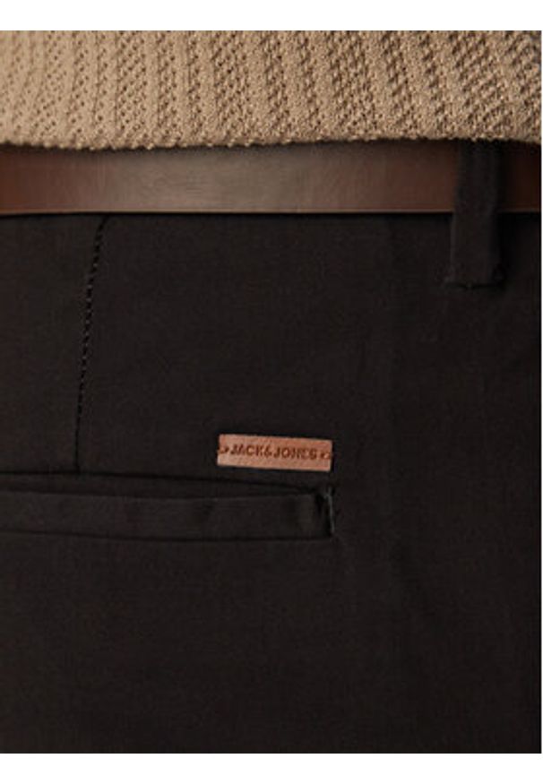 Jack & Jones Szorty materiałowe Adam Belted 12288603 Czarny Regular Fit. Kolor: czarny. Materiał: bawełna