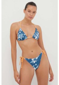Roxy biustonosz kąpielowy Life Reef Bloom x Lisa Andersen kolor niebieski lekko usztywniona miseczka. Kolor: niebieski. Materiał: materiał, dzianina, lycra, skóra, poliamid, nylon, poliester, włókno #2
