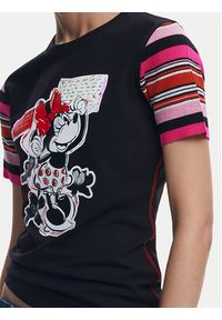 Desigual T-Shirt Minnie 25SWTK39 Czarny Slim Fit. Kolor: czarny. Materiał: bawełna #5