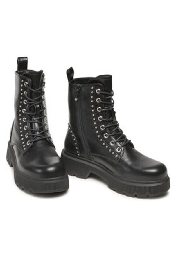 DeeZee Trzewiki WS5956-01 Czarny. Kolor: czarny. Materiał: skóra