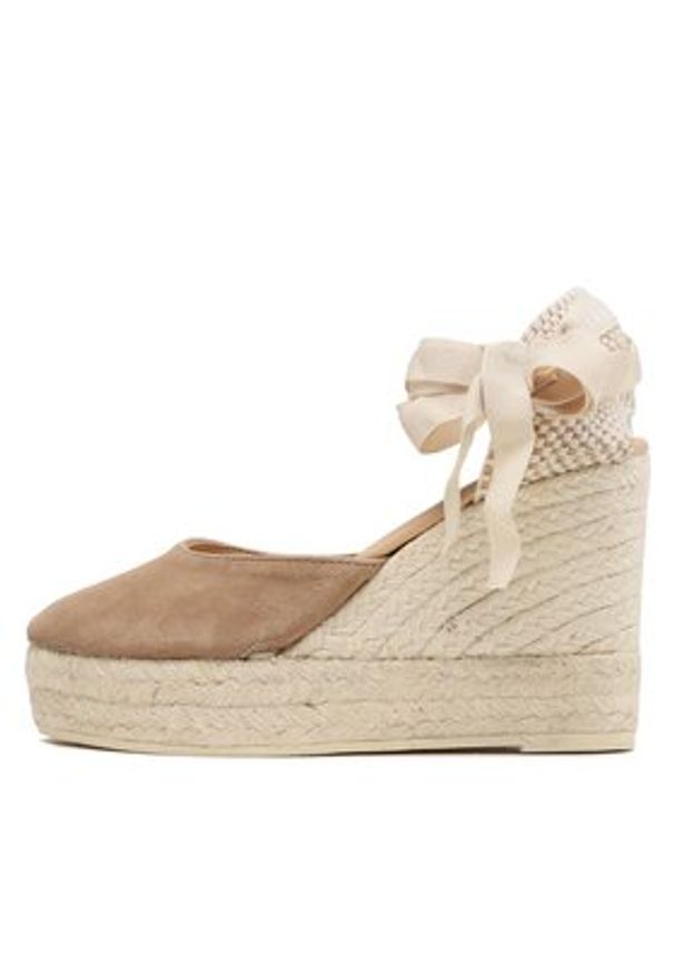Manebi Espadryle Wedge Espadrilles W 1.9 WV Brązowy. Kolor: brązowy. Materiał: zamsz, skóra